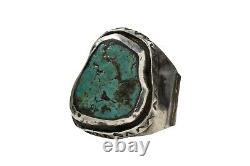 Men's Old Pawn Vintage Navajo Sterling Silver Turquoise Ring Size10.5 #M04