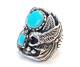 Mens Turquoise Ring Vintage Navajo Mens Ring Large Biker Eagle Ring Size 10