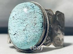Micro Spiderweb! Vintage Navajo Turquoise Sterling Silver Bracelet