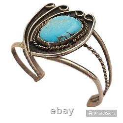 Museum High Grade Dry Creek Turquoise Vintage Navajo Sterling Silver Bracelet