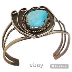 Museum High Grade Dry Creek Turquoise Vintage Navajo Sterling Silver Bracelet