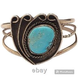 Museum High Grade Dry Creek Turquoise Vintage Navajo Sterling Silver Bracelet