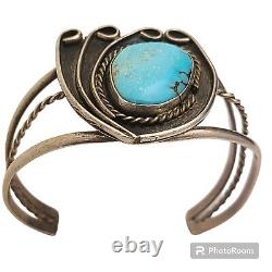 Museum High Grade Dry Creek Turquoise Vintage Navajo Sterling Silver Bracelet