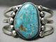 Museum Vintage Navajo #8 Turquoise Sterling Silver Bracelet