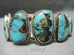 Museum Vintage Navajo Bisbee Turquoise Sterling Silver Bracelet Old