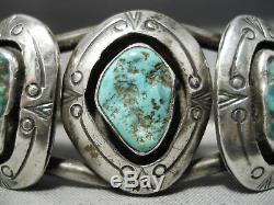 Museum Vintage Navajo Cerrillos Turquoise Sterling Silver Bracelet Old