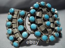Museum Vintage Navajo Deep Blue Turquoise Sterling Silver Bracelet Old