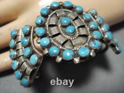 Museum Vintage Navajo Deep Blue Turquoise Sterling Silver Bracelet Old