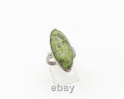 NAVAJO 925 Silver Vintage Marquise Turquoise Cocktail Ring Sz 7.5 RG17713