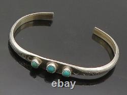NAVAJO 925 Sterling Silver Vintage Petite Turquoise Cuff Bracelet BT6495