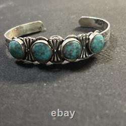 NAVAJO Vintage Native Turquoise Stone Thunderbird Bracelet