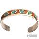 NOTEWORTHY VINTAGE NAVAJO INLAY TURQUOISE CORAL STERLING SILVER Bracelet