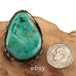 Native American Ring HEAVY Turquoise Sterling Silver OLD PAWN Vintage sz 9 Mens