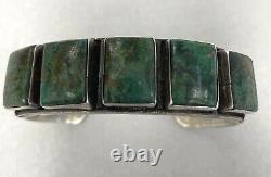 Navajo Anderson Parkeff Natural Old Turquoise and Sterling Silver Vintage Cuff