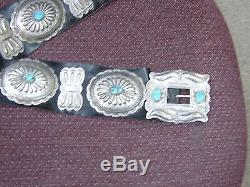 Navajo Estate/vintage Lrg Museum Pc Sterling Silver/turquoise Concho Belt Hvd-10