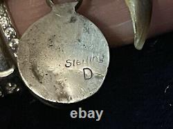 Navajo John Delvin Vintage Sterling Silver & Turquoise Naja Pendant
