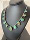Navajo Pearls Sterling Silver Green Teardrop Turquoise Necklace 00482