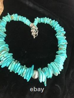 Navajo Pearls Sterling Silver Turquoise Nugget Necklace 20 00740