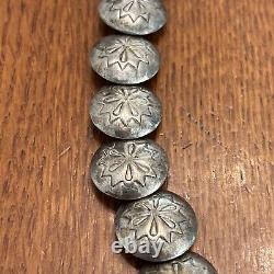 Navajo Pillow Beads Sterling Silver Turquoise Shadowbox Vintage 25 Necklace 68g