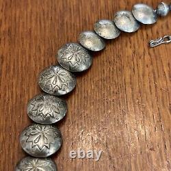 Navajo Pillow Beads Sterling Silver Turquoise Shadowbox Vintage 25 Necklace 68g