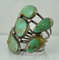 Navajo Sterling Native American Turquoise Cuff Bracelet Vintage Silver Dead Pawn