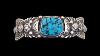 Navajo Sterling Silver Sleeping Beauty Turquoise Stone Bracelet Vernon Begay 01