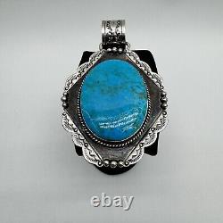 Navajo Turquoise Pendant Sterling Silver Mark Yazzie Native American Vintage