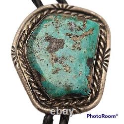 Navajo old pawn vintage smoky Bisbee turquoise Bolo Tie