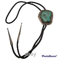 Navajo old pawn vintage smoky Bisbee turquoise Bolo Tie