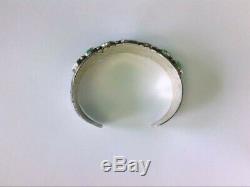 Nice Vtg. Turquoise Sterling Silver Navajo Cuff Bracelet Signed WB. BUY NOW