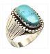 ONE OF A KIND VINTAGE NAVAJO Morenci TURQUOISE STERLING SILVER RINGsz10