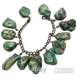 ONE OF THE BEST VINTAGE NAVAJO Darlene TURQUOISE STERLING SILVER BRACELET