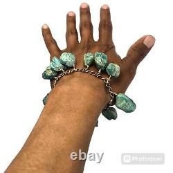 ONE OF THE BEST VINTAGE NAVAJO Darlene TURQUOISE STERLING SILVER BRACELET