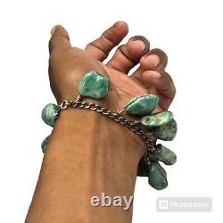 ONE OF THE BEST VINTAGE NAVAJO Darlene TURQUOISE STERLING SILVER BRACELET