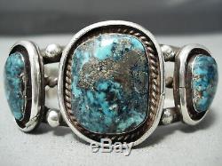 Old Morenci Vintage Navajo Turquoise Sterling Silver Bracelet Jewelry