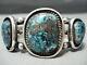 Old Morenci Vintage Navajo Turquoise Sterling Silver Bracelet Jewelry