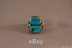 Old Pawn Vintage Navajo Turquoise Ring. Size 9 1/4