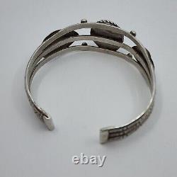 Old Vintage Navajo Sterling Silver Turquoise Cuff Bracelet 7.5