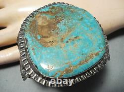 One Of Biggest Best Vintage Navajo Royston Turquoise Sterling Silver Bracelet