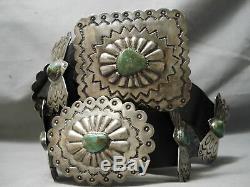 One Of Biggest Best Vintage Navajo Royston Turquoise Sterling Silver Concho Belt