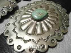 One Of Biggest Best Vintage Navajo Royston Turquoise Sterling Silver Concho Belt