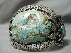 One Of The Best Vintage Navajo #8 Turquoise Sterling Silver Bracelet