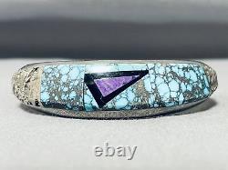 One Of The Best Vintage Navajo Larry Castillo Turquoise Sterling Silver Bracelet