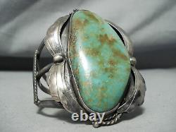 One Of The Biggest Vintage Navajo Royston Turquoise Sterling Silver Bracelet