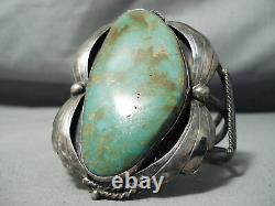 One Of The Biggest Vintage Navajo Royston Turquoise Sterling Silver Bracelet