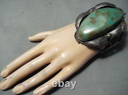 One Of The Biggest Vintage Navajo Royston Turquoise Sterling Silver Bracelet