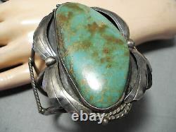 One Of The Biggest Vintage Navajo Royston Turquoise Sterling Silver Bracelet