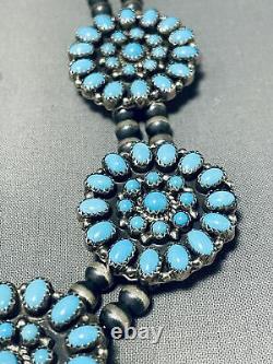 One Of The Most Unique Vintage Navajo Sun Of Turquoise Sterling Silver Necklace