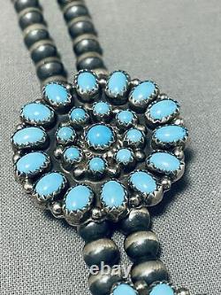 One Of The Most Unique Vintage Navajo Sun Of Turquoise Sterling Silver Necklace