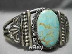 Opulent Vintage Navajo Carico Lake Turquoise Sterling Silver Bracelet